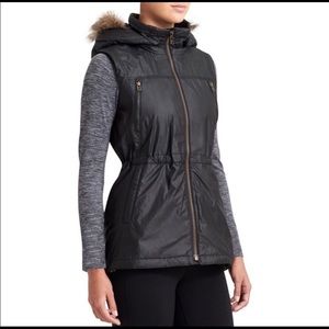 Athleta Vest with Fur Lined Hood